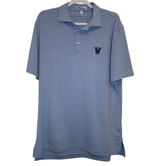 Peter Millar Summer Comfort Villanova Polo Shirt Mens Size M Blue Striped - Picture 1 of 5